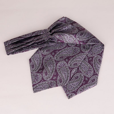 Linbaiway Luxury ανδρική γραβάτα Ascot Paisley Floral Jacquard Πλεκτή μεταξωτή γραβάτα Self Cravat Γραβάτα λαιμό πουκάμισο Cravat Custom logo