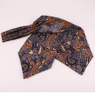 Linbaiway Luxury ανδρική γραβάτα Ascot Paisley Floral Jacquard Πλεκτή μεταξωτή γραβάτα Self Cravat Γραβάτα λαιμό πουκάμισο Cravat Custom logo