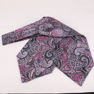 Linbaiway Luxury ανδρική γραβάτα Ascot Paisley Floral Jacquard Πλεκτή μεταξωτή γραβάτα Self Cravat Γραβάτα λαιμό πουκάμισο Cravat Custom logo