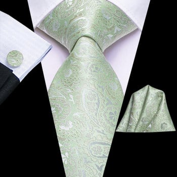 Sage Green Paisley 2022 New Fashion Brand Γραβάτες για άντρες Σετ γραβάτα γάμου Handky μανικετόκουμπα δώρο Χονδρική γραβάτα