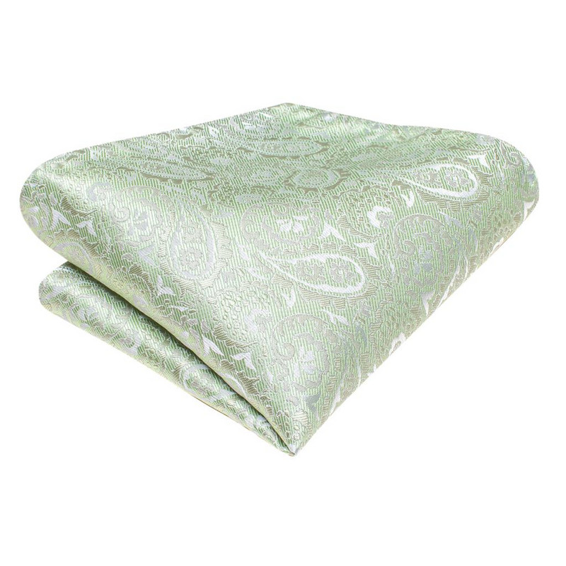 Sage Green Paisley 2022 Új divatos márka nyakkendők férfiaknak esküvői parti nyakkendő szett Handky mandzsettagombok, ajándék nagykereskedelmi póló nyakkendő