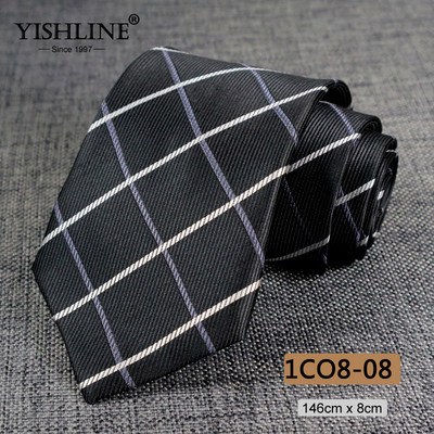 YISHLINE 8cm férfi nyakkendő Jacquard Arrow Klasszikus nyakkendő Ascot W Férfi Csíkos Virágos Üzleti Vőlegény nyakkendő Esküvői Kiegészítők