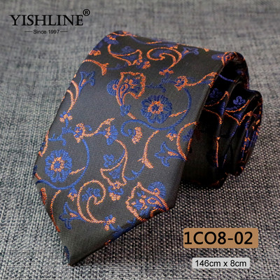 YISHLINE 8cm férfi nyakkendő Jacquard Arrow Klasszikus nyakkendő Ascot W Férfi Csíkos Virágos Üzleti Vőlegény nyakkendő Esküvői Kiegészítők