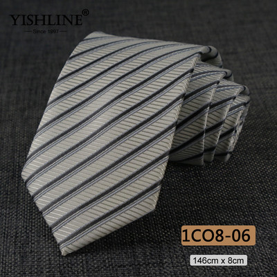 YISHLINE 8cm férfi nyakkendő Jacquard Arrow Klasszikus nyakkendő Ascot W Férfi Csíkos Virágos Üzleti Vőlegény nyakkendő Esküvői Kiegészítők