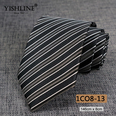 YISHLINE 8cm férfi nyakkendő Jacquard Arrow Klasszikus nyakkendő Ascot W Férfi Csíkos Virágos Üzleti Vőlegény nyakkendő Esküvői Kiegészítők