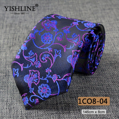 YISHLINE 8cm férfi nyakkendő Jacquard Arrow Klasszikus nyakkendő Ascot W Férfi Csíkos Virágos Üzleti Vőlegény nyakkendő Esküvői Kiegészítők