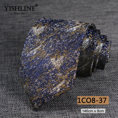 YISHLINE 8cm férfi nyakkendő Jacquard Arrow Klasszikus nyakkendő Ascot W Férfi Csíkos Virágos Üzleti Vőlegény nyakkendő Esküvői Kiegészítők