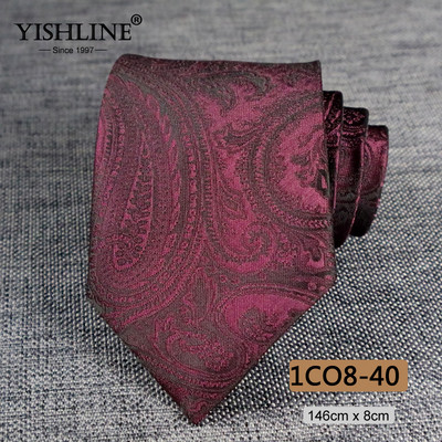 YISHLINE 8cm férfi nyakkendő Jacquard Arrow Klasszikus nyakkendő Ascot W Férfi Csíkos Virágos Üzleti Vőlegény nyakkendő Esküvői Kiegészítők