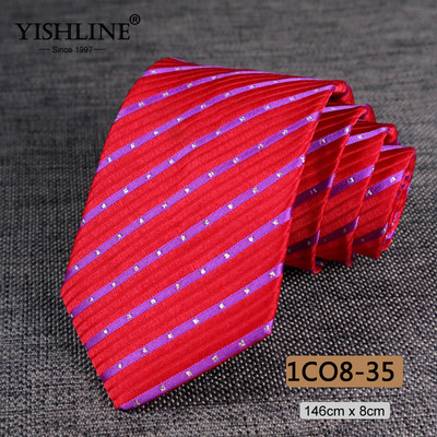 YISHLINE 8cm férfi nyakkendő Jacquard Arrow Klasszikus nyakkendő Ascot W Férfi Csíkos Virágos Üzleti Vőlegény nyakkendő Esküvői Kiegészítők