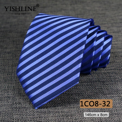 YISHLINE 8cm férfi nyakkendő Jacquard Arrow Klasszikus nyakkendő Ascot W Férfi Csíkos Virágos Üzleti Vőlegény nyakkendő Esküvői Kiegészítők