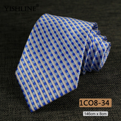 YISHLINE 8cm férfi nyakkendő Jacquard Arrow Klasszikus nyakkendő Ascot W Férfi Csíkos Virágos Üzleti Vőlegény nyakkendő Esküvői Kiegészítők