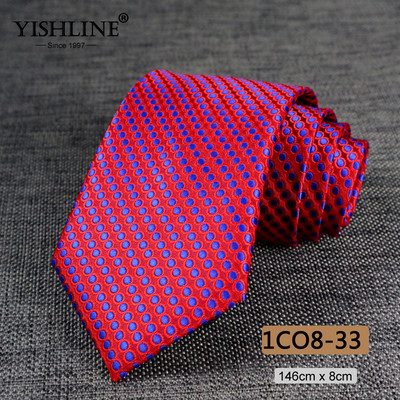 YISHLINE 8cm férfi nyakkendő Jacquard Arrow Klasszikus nyakkendő Ascot W Férfi Csíkos Virágos Üzleti Vőlegény nyakkendő Esküvői Kiegészítők
