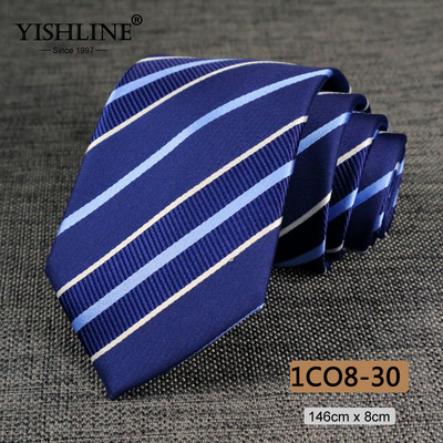 YISHLINE 8cm férfi nyakkendő Jacquard Arrow Klasszikus nyakkendő Ascot W Férfi Csíkos Virágos Üzleti Vőlegény nyakkendő Esküvői Kiegészítők