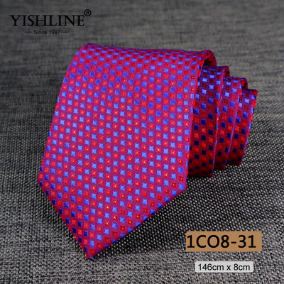 YISHLINE 8cm férfi nyakkendő Jacquard Arrow Klasszikus nyakkendő Ascot W Férfi Csíkos Virágos Üzleti Vőlegény nyakkendő Esküvői Kiegészítők