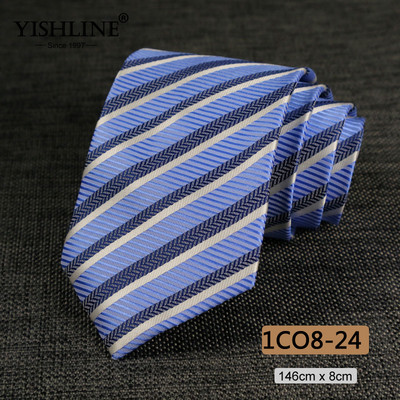 YISHLINE 8cm férfi nyakkendő Jacquard Arrow Klasszikus nyakkendő Ascot W Férfi Csíkos Virágos Üzleti Vőlegény nyakkendő Esküvői Kiegészítők