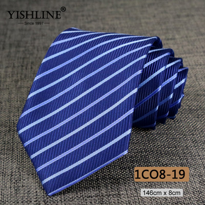 YISHLINE 8cm férfi nyakkendő Jacquard Arrow Klasszikus nyakkendő Ascot W Férfi Csíkos Virágos Üzleti Vőlegény nyakkendő Esküvői Kiegészítők