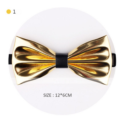 Új divatos ultra fényes arany csokornyakkendők pu bőr éjszakai bolt színpadi műsorvezetője, férfi nyakkendő, férfi kiegészítők 2019