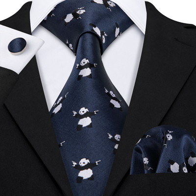 Barry.Wang lila selyem denevér nyakkendő férfiaknak Újdonság állat fekete csíkos Ncektie zseb négyzet mandzsettagomb készlet esküvői parti FA-6210