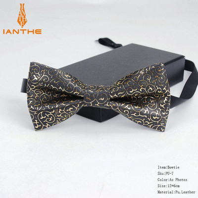 2020 vadonatúj divatos pu bőr geometriai piros arany csokornyakkendő női nyakkendő felnőtteknek luxus Cravate Homme esküvői parti nyakkendő férfiaknak