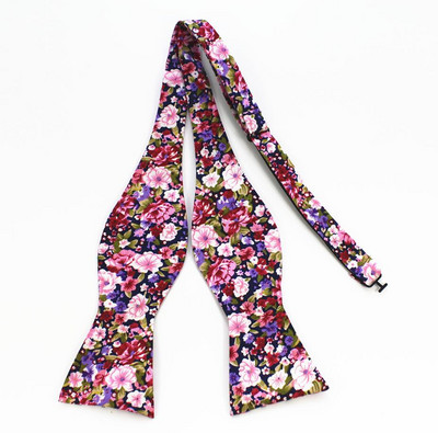 RBOCOTT Férfi önkötő csokornyakkendők 100% pamutból nyomtatott önkötő csokornyakkendő Vintage virágos és Paisley csokornyakkendő férfiaknak