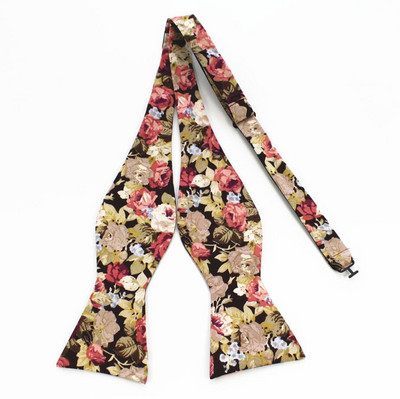 RBOCOTT Férfi önkötő csokornyakkendők 100% pamutból nyomtatott önkötő csokornyakkendő Vintage virágos és Paisley csokornyakkendő férfiaknak