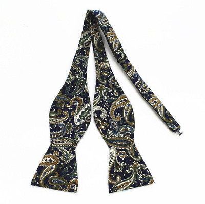 RBOCOTT Férfi önkötő csokornyakkendők 100% pamutból nyomtatott önkötő csokornyakkendő Vintage virágos és Paisley csokornyakkendő férfiaknak