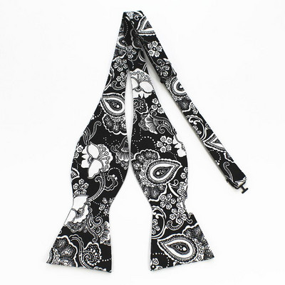 RBOCOTT Férfi önkötő csokornyakkendők 100% pamutból nyomtatott önkötő csokornyakkendő Vintage virágos és Paisley csokornyakkendő férfiaknak