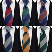 Cravate cu dungi gri pentru bărbați Cravată de mătase Verde 8 cm lățime Cravate de nuntă pentru bărbați Albastru Cravată de afaceri Cravată roșie A145