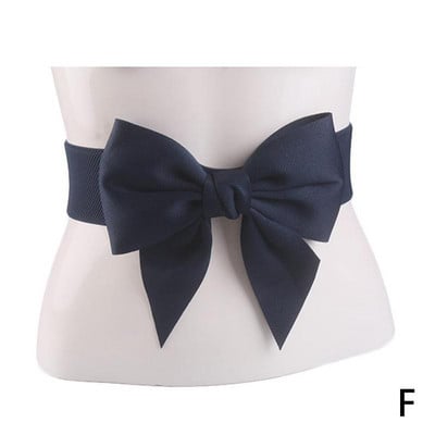 Κορεάτικη ζώνη με μεγάλο φιόγκο Αξεσουάρ κορσέ ζώνη ελαστική μέση για γυναικείο φόρεμα Μπλε ναυτικό κόκκινο Μαύρη φαρδιά ζώνη κορσέ