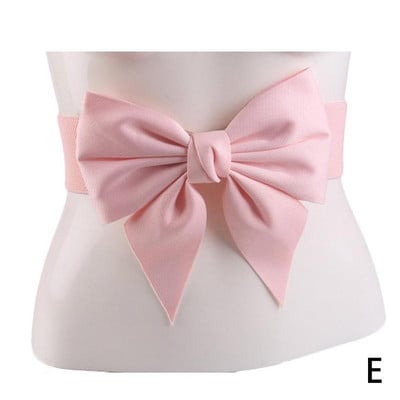 Κορεάτικη ζώνη με μεγάλο φιόγκο Αξεσουάρ κορσέ ζώνη ελαστική μέση για γυναικείο φόρεμα Μπλε ναυτικό κόκκινο Μαύρη φαρδιά ζώνη κορσέ