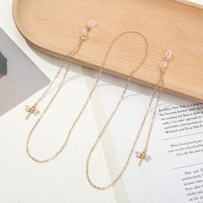 Új divat Evil Eyes Fém Szemüvegek Láncmaszkok Akasztókötél Női Retro Pearl Napszemüvegek Fenntartó maszk láncok Kiegészítők