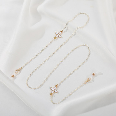 Új divat Evil Eyes Fém Szemüvegek Láncmaszkok Akasztókötél Női Retro Pearl Napszemüvegek Fenntartó maszk láncok Kiegészítők