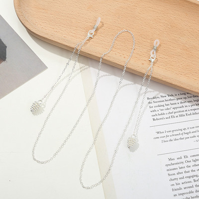 Új divat Evil Eyes Fém Szemüvegek Láncmaszkok Akasztókötél Női Retro Pearl Napszemüvegek Fenntartó maszk láncok Kiegészítők