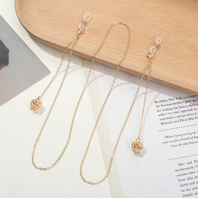 Új divat Evil Eyes Fém Szemüvegek Láncmaszkok Akasztókötél Női Retro Pearl Napszemüvegek Fenntartó maszk láncok Kiegészítők