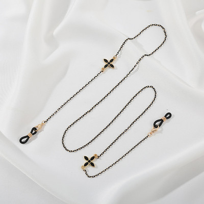 Új divat Evil Eyes Fém Szemüvegek Láncmaszkok Akasztókötél Női Retro Pearl Napszemüvegek Fenntartó maszk láncok Kiegészítők