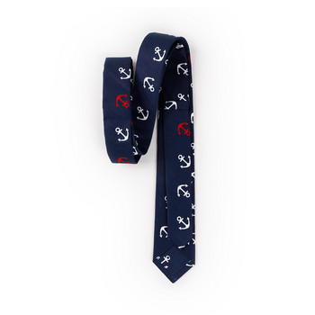 Fashion Anchor Tie Ανδρική βαμβακερή λεπτή γραβάτα για κοστούμια Γαμήλιο πάρτι Γαμπροί Γραβάτες για άνδρες Navy Blue Ανδρικές στενές μάρκας Gravatas