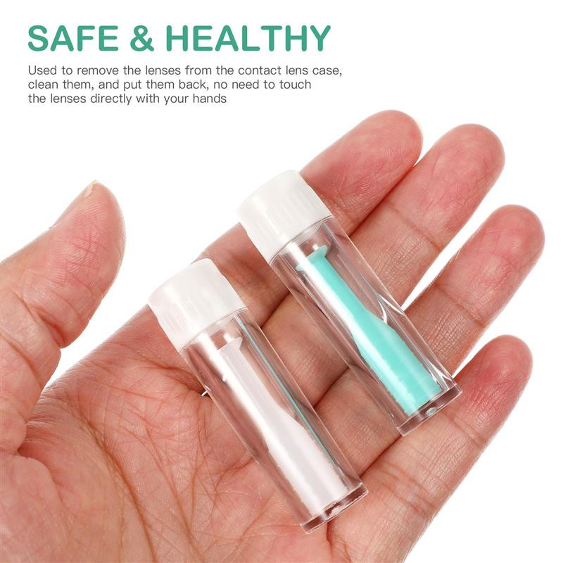 4db Szemkörnyékápoló Kontaktlencsék Behelyező eltávolító Szilikon Puha hegyű csipesz bot viselési eszközök Lencsetartozékok