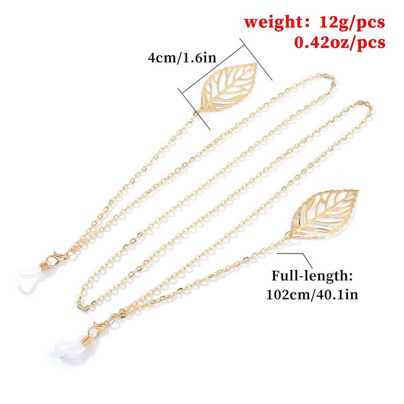 Modni lanac za naočale za čitanje 2020. Popularni metalni lanac za sunčane naočale New Leaf Biserne perle Privjesak Ogrlica s lančićem za naočale za žene