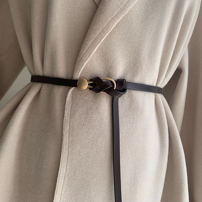 Új vékony bőr öv női masni szabadidő övek női hurkos pánt övek csomózott ruha kabát derékpánt kiegészítők