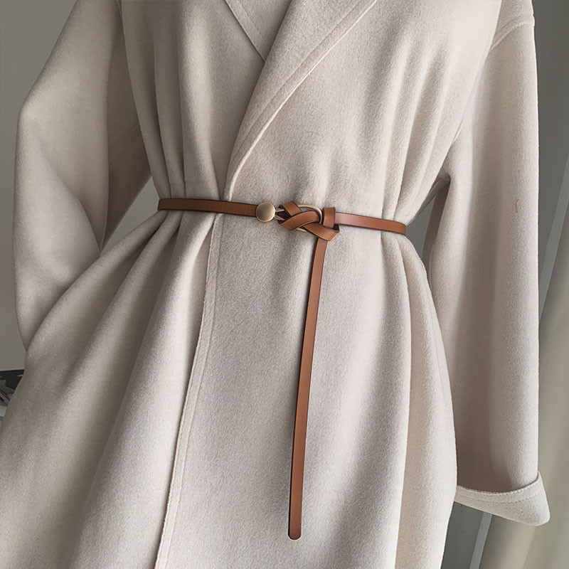 Új vékony bőr öv női masni szabadidő övek női hurkos pánt övek csomózott ruha kabát derékpánt kiegészítők