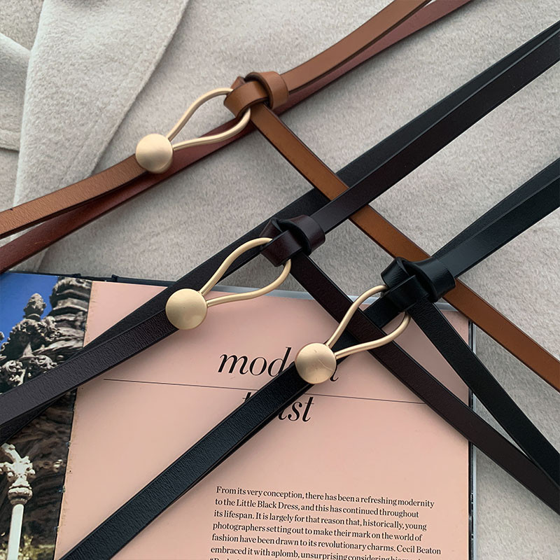 Új vékony bőr öv női masni szabadidő övek női hurkos pánt övek csomózott ruha kabát derékpánt kiegészítők