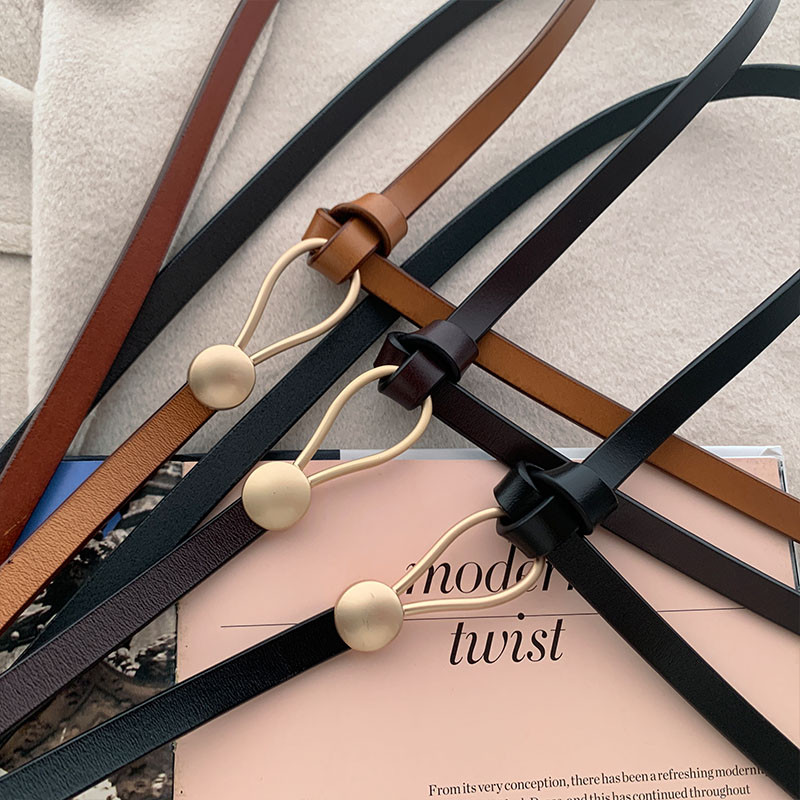 Új vékony bőr öv női masni szabadidő övek női hurkos pánt övek csomózott ruha kabát derékpánt kiegészítők