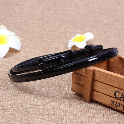 Fashion Candy Color Fényes PU bőr deréköv Női Fekete Piros Rózsaszín Keskeny Vékony Öveder Derékpánt Csat Hevederek Ruhához