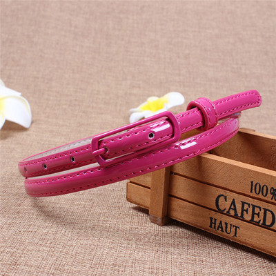 Fashion Candy Color Fényes PU bőr deréköv Női Fekete Piros Rózsaszín Keskeny Vékony Öveder Derékpánt Csat Hevederek Ruhához