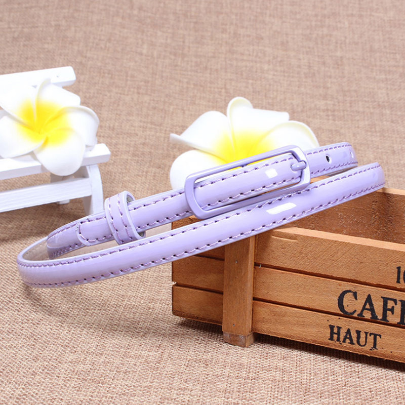 Fashion Candy Color Fényes PU bőr deréköv Női Fekete Piros Rózsaszín Keskeny Vékony Öveder Derékpánt Csat Hevederek Ruhához