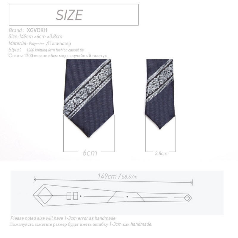 Férfi nyakkendő Divat 6 cm vékony nyakkendő Férfi nyakkendő üzlet Alkalmi Kiegészítők Esküvői ruha luxus nyakkendő csokornyakkendő XGVOKH márka
