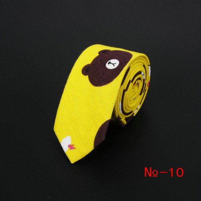 Lanena pamučna crtana kravata za muškarce Žene Uska kravata za vjenčanje Ležerne životinjske kravate Klasična odijela Smiješne tanke kravate