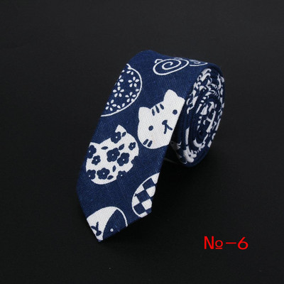 Lanena pamučna crtana kravata za muškarce Žene Uska kravata za vjenčanje Ležerne životinjske kravate Klasična odijela Smiješne tanke kravate
