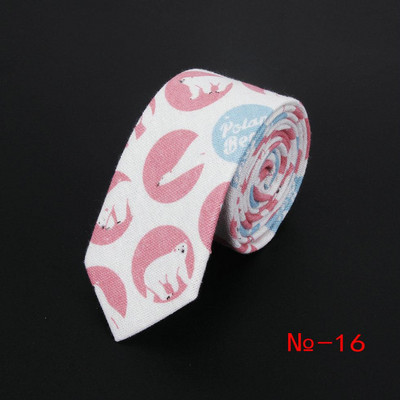 Lanena pamučna crtana kravata za muškarce Žene Uska kravata za vjenčanje Ležerne životinjske kravate Klasična odijela Smiješne tanke kravate