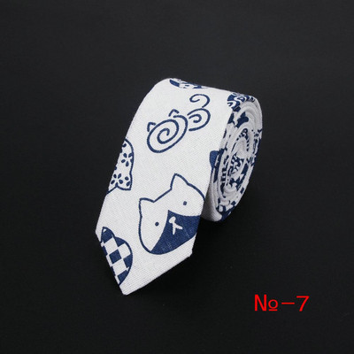 Lanena pamučna crtana kravata za muškarce Žene Uska kravata za vjenčanje Ležerne životinjske kravate Klasična odijela Smiješne tanke kravate